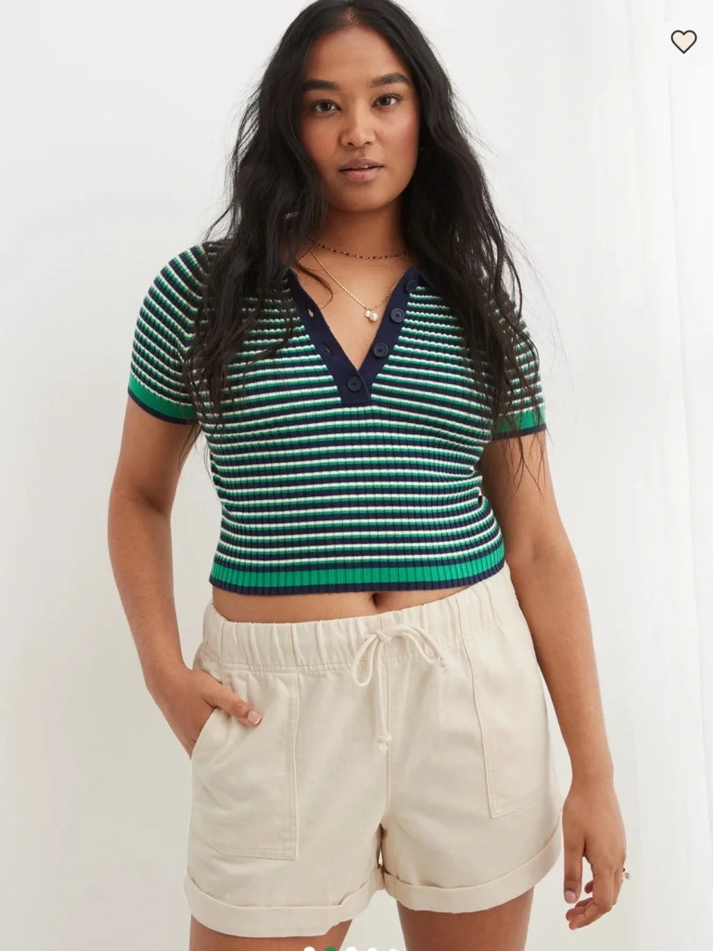 Aerie Cream High Waisted Tie Drawstring Shorts Small - Picture 2 of 10